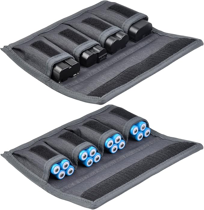 PowerTrust 2Pcs Battery Storage Case Bag for LP-E6 EN-EL15 NP-FW50 NP-F550 DSLR Camera Batteries and AA AAA Battery