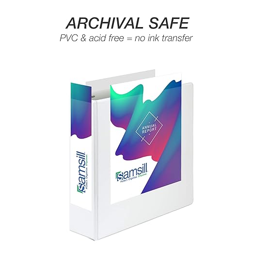 Samsill Durable 3 inch 3 Ring Binder, Made in USA, D Ring Binder, FSC 100% Recycled Chipboard, White, 2 Pack