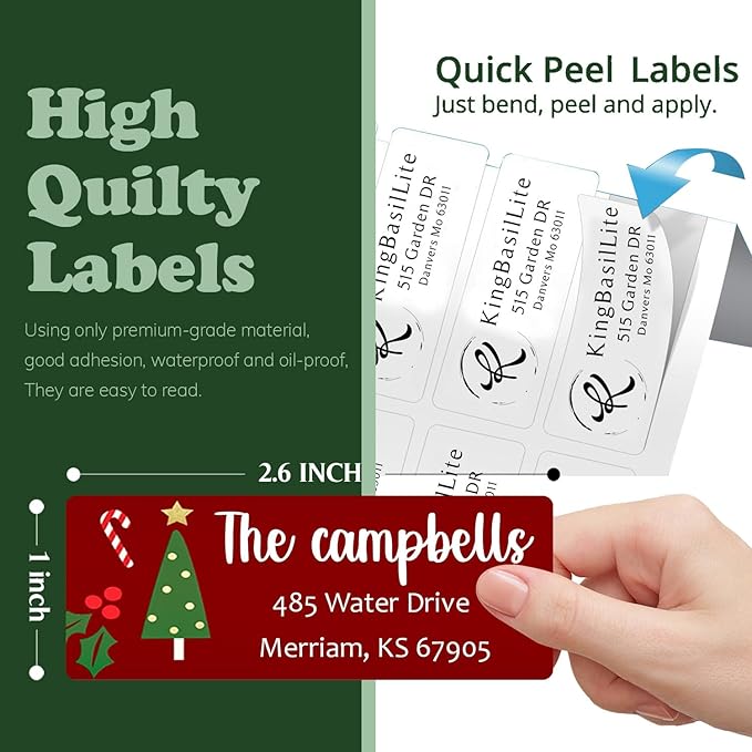 LINMAGCO Personalized Return Address Labels Gold 500 Pcs Mail Labels for Envelopes Weddings Self Adhesive Rectangle Elegant Name Stickers……