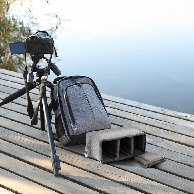 Koolertron Waterproof DSLR Camera Bag with Removable Insert, Adjustable Compartments, Fits in Camera Bags - Protective Case for DSLR/SLR Cameras & Accessories