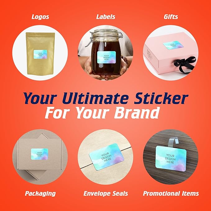 100 Custom Vinyl Stickers - Upload Your own Image, Text, Design, Logo - Personalized Logo Labels for Handmade, Packaging, Bottle, Jars, Candle, Brand Stickers (Sky Blue, 6x4)