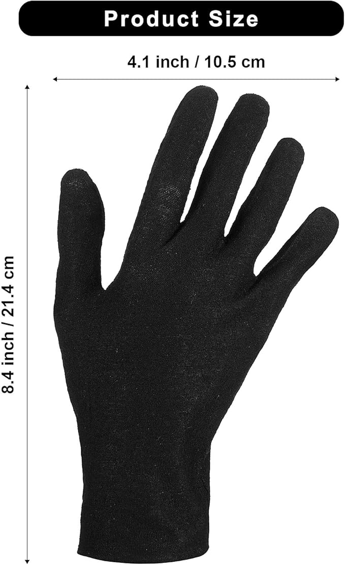 SATINIOR 120 Pieces Cotton Gloves Large Size for Men Women Inspection Gloves for Dry Hand Art Handling Coin Jewelry