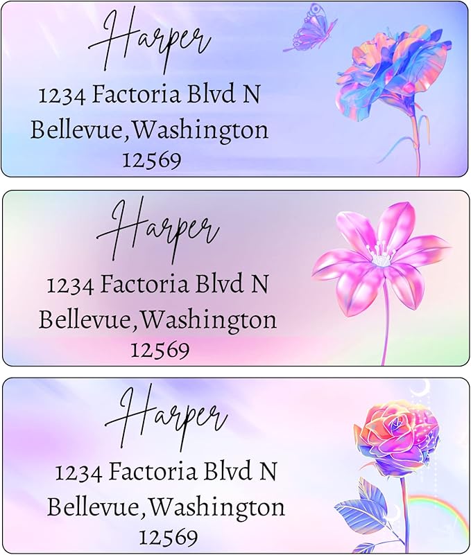 LINMAGCO Personalized Return Address Labels Gold 500 Pcs Mail Labels for Envelopes Weddings Self Adhesive Rectangle Elegant Name Stickers……