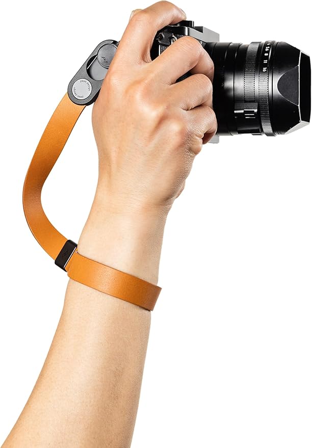 Peak Design Cuff Leather Camera Wrist Strap – Quick Release, 100 lb Capacity, for DSLR, Compact & Point-and-Shoot Cameras