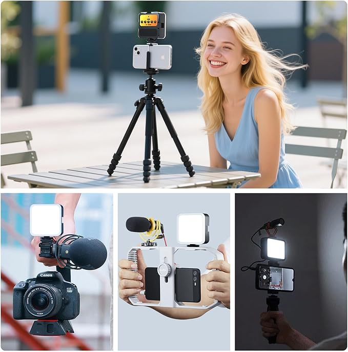 Cold Shoe Camera Light: Color LED Video Light- 3200K-5600K+CRI95 Rechargeable Camera Light, 3 Cold Shoe Mount for DSLR/GoPro/Sony/Canon, Vlog Filming TikTok Live & Photography