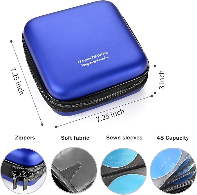 DVD Case, EVA CD Case Holder Storage Organizer Portable Protective DVD Wallet Holder for Car