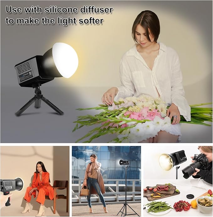 PULUZ Portable Video Light, COB Fill Light with 2500-6500K Adjustable Color Temperature, 8 Creative Lighting Effects, Perfect for Photography Studio, Outdoor Shooting and Live Streaming