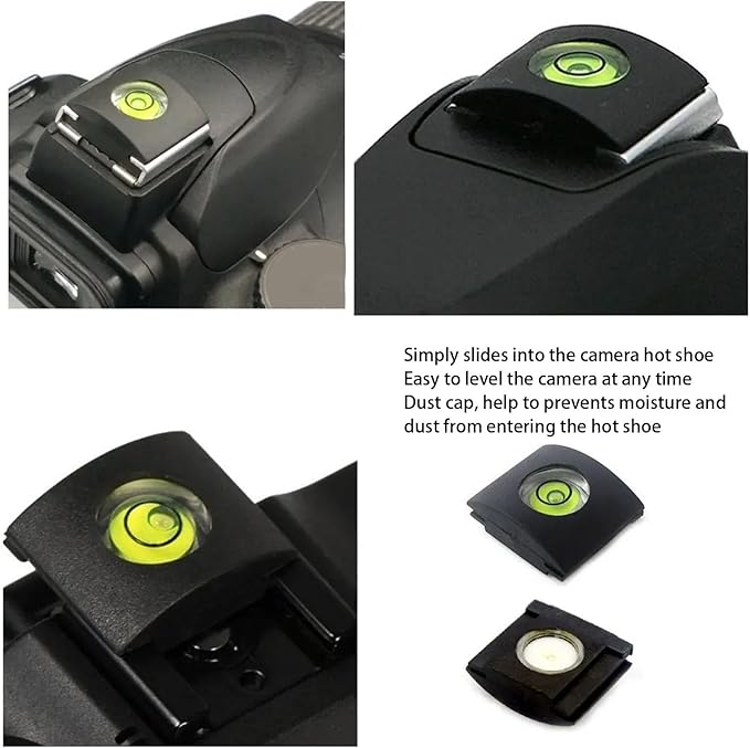 5PCS Camera Hot Shoe Cover with Level Bubble, Universal Spirit Level Cap, for DSLR Cameras