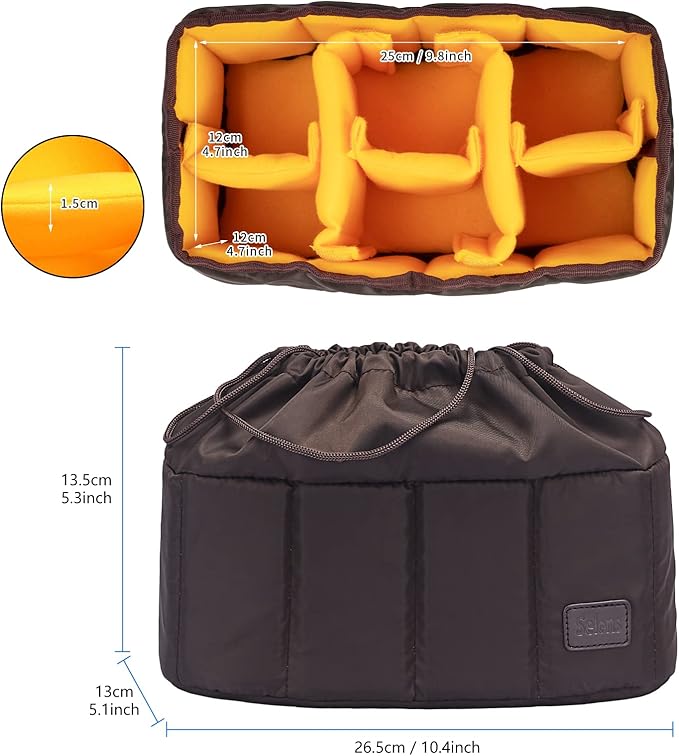 Selens High-Capacity Shockproof DSLR SLR Camera Padded Bag Case Partition Camera Insert, Make Your Own Camera Bag