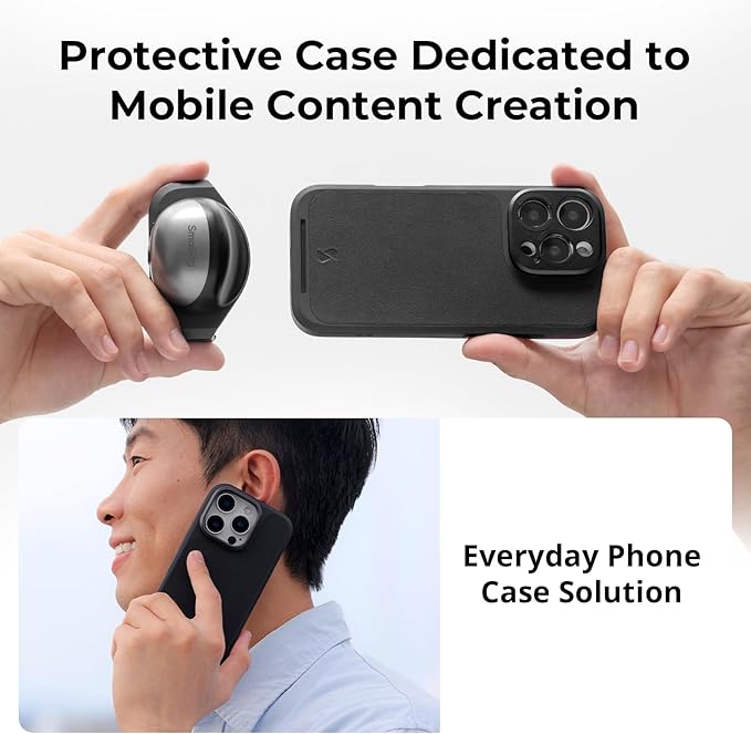 SMALLRIG FilMov Phone Case Kit for iPhone 16 Pro Max, Lightweight Phone Photography Case with T-Mount Lens Backplate, Support for MagSafe, Compatible with Phone Lenses and Filters 4987 Black