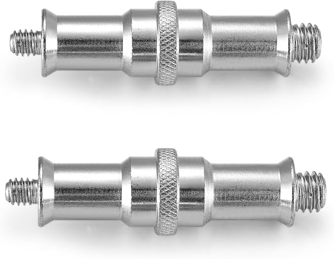 Neewer 2 Pieces Standard 1/4 to 3/8 inch Metal Male Convertor Threaded Screw Adapter Spigot Stud for Studio Light Stand, Hotshoe/Coldshoe Adapter, Ball Head, Wireless Flash Receiver, Trigger - ST24