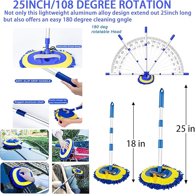 37Pcs Car Wash Detailing Kit Foam Gun Sprayer Long Handle Foldable Car Wash Brush Bucket Towels Tire Brush Wash Mitt Sponge Duster Brush Car Wash Kit is Complete Car Care Tools