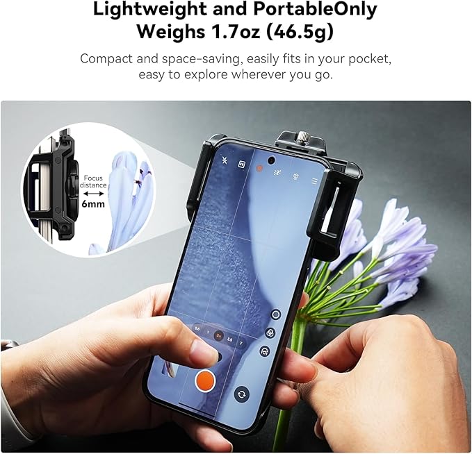 APEXEL Phone Microscope Lens, PhoneMicro 5 Series 100X Phone Micro Lens for Android/iPhone With LED Light/CPL/Universal Clip, Mini Pocket Microscope, Smartphone Camera Attachment for iPhone & Android.