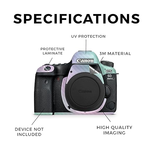 Carbon Fiber Camera Skin Compatible with Canon EOS 6D Mark II Camera (2017) - Cotton Candy - Premium 3M Vinyl Protective Wrap Decal Cover - Easy to Apply | Crafted in The USA by MightySkins