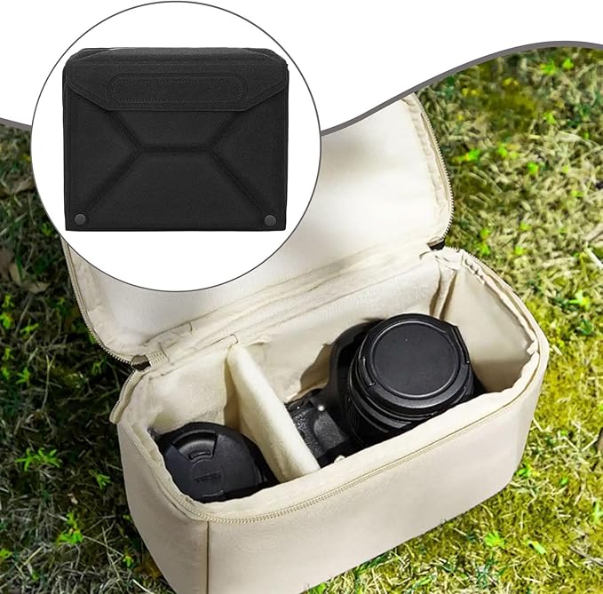 Camera Bag Insert Shockproof Equipment Photography Pouch Protection Portable Outdoor Compartment Padded Inner Case, Black M