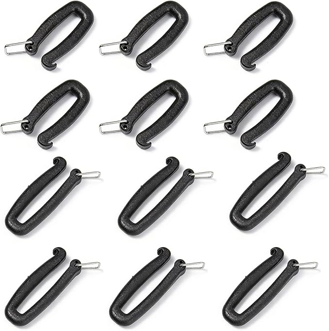 12 Pack Webbing Straps Connector Buckles Non-Sewing 1.5 Inch Webbing Connecting Clip Thin Carabiner Tactical Molle Pouch Holder Adapter for Binocular Harness Strap Hiking Backpack EDC Pouches