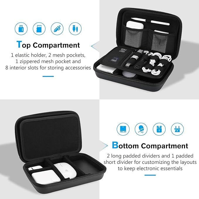 ProCase Hard Travel Electronic Organizer Case Bundle with EVA Hard Shell Case for iPhone Air Magsafe Battery Portable Charger