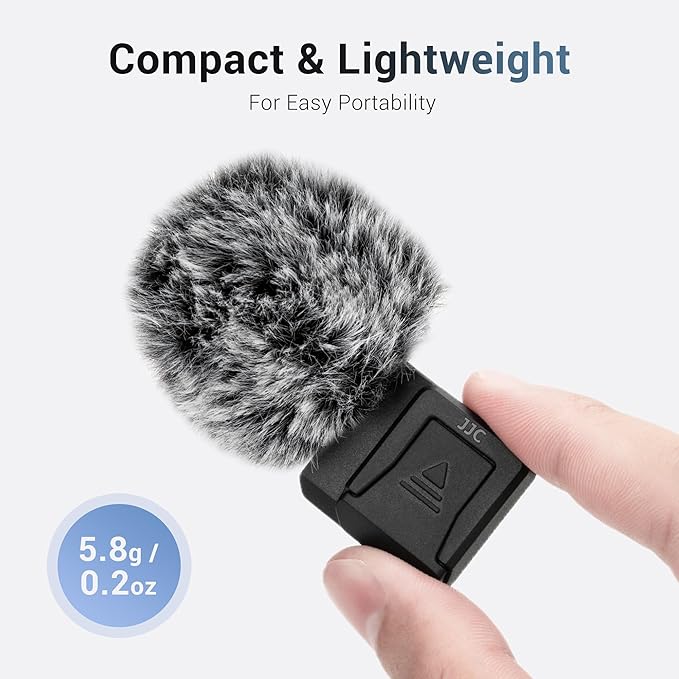 JJC Cold Shoe Wind Muff for Canon EOS R50 V R50V Camera(Not for R50), Furry Windshield with Shoe Adapter Mount Holder for LED Light Microphone Attachment, Canon R50V Vlogging Accessories, White Color