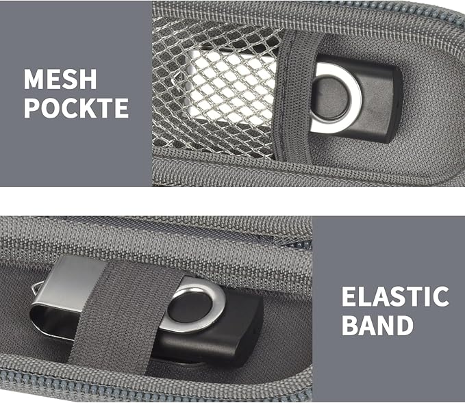 USB Flash Drive Case, SD Card Holder Compatible with Thumb Drive, Memory Cards, SDXC SDHC Storage Bag, Electronic Accessories Organizer for SanDisk for Samsung for Inland (Dark Grey)