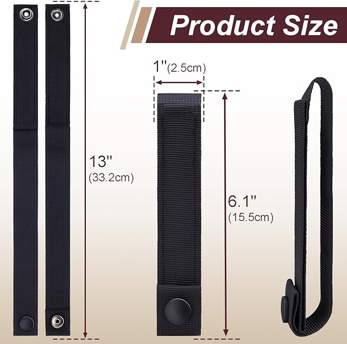 6 Inch Molle Straps with Snaps, 4 Pack Nylon Molle Webbing Strap, Tactical Strap Connectors for Backpack and Outdoor Bag