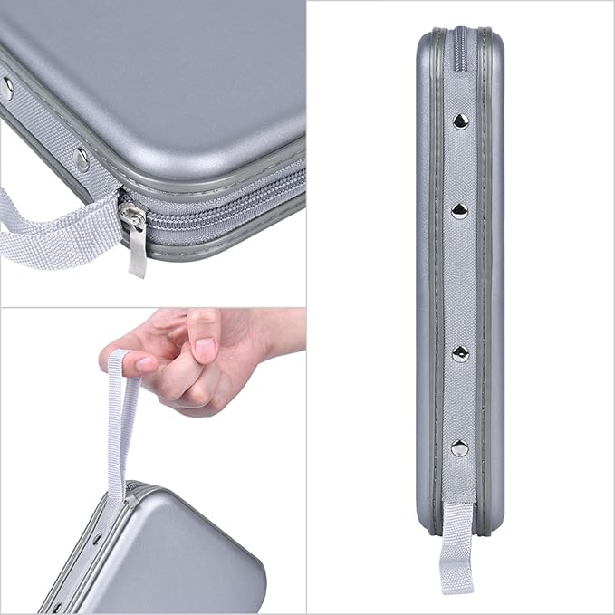 alavisxf xx CD Holder, 72 Capacity CD/DVD Case Holder Portable Wallet Storage Organizer Hard Plastic Protective Storage Holder for Car Travel(72 Capacity, Grey 72)