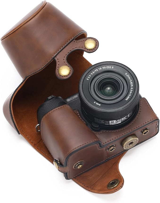 Hargedis for Sony ZV-E10 II case Premium PU Full Body Leather Camera Case Bag for Sony ZV-E10 II Fit 16-50mm Lens with Camera Shoulder Strap
