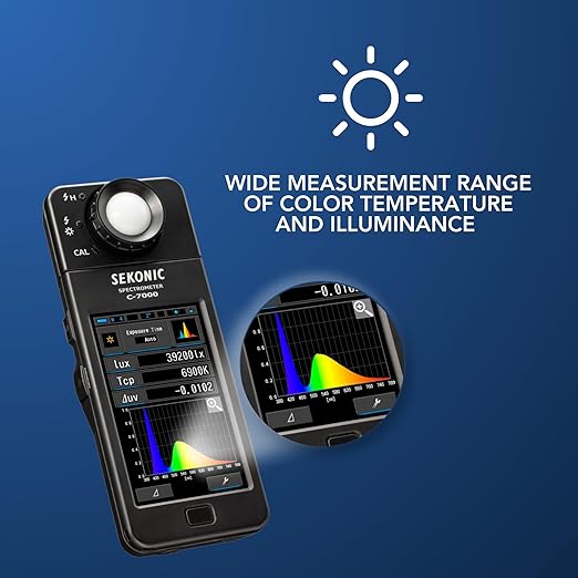 Sekonic C-7000 Spectrometer Spectrum Analyzer Bundle Kit - Portable Handheld Tool for Precision Color Control & Interpretation for Home, Designer's Firm, Engineering Lab & Industrial Use