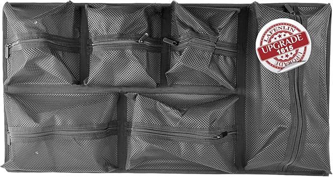 LAFENLIN UPGRADED Lid Organizer for Pelican 1615 Case [Max Capacity, Secure Transit] - 6-Pocket Thick Mesh Panel for Professional Photographers & Divers, Includes Screws & Hook and Loop
