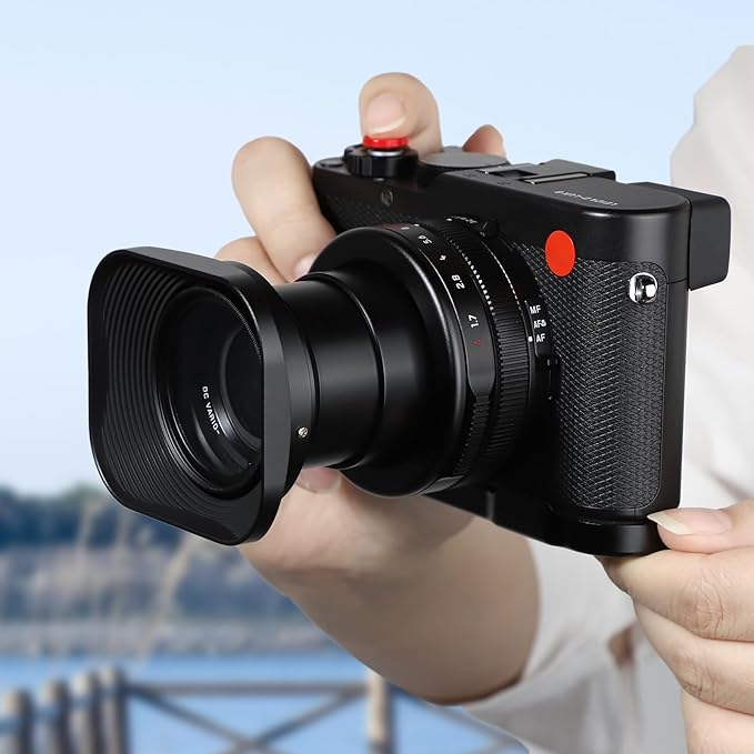 Haoge 43mm Square Metal Lens Hood Shade for Leica D-Lux 8 Camera Accessories Screw-in Lens Hood