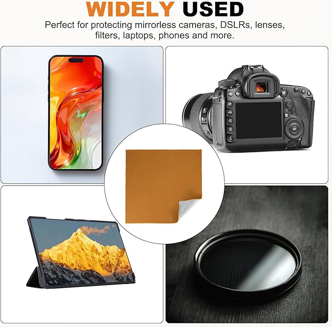 PATIKIL 22" x 22" Camera Protective Wrap, Magic Self-Adhesive Cloth Anti-scratch Lens Pouches for Camera Lens DSLR Phone Laptop, Khaki