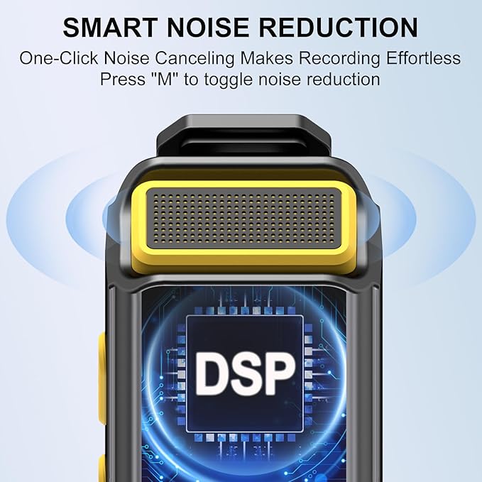 Mini Lavalier Microphone for iPhone/Android/PC, Lav Mic with 45H Battery, Noise Cancellation, 48KHz 16-Bit, Wireless Mic for Video Recording, Tiktok, YouTube, Vlog