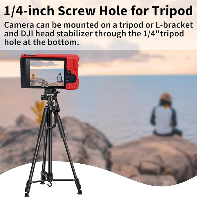 Camera Case for Sony ZV-1, ZV1 Camera Cover Silicone Camera Sleeve Body Skin Protective Case with Removable Lens Cap for Sony ZV 1 Digital Camera, Red