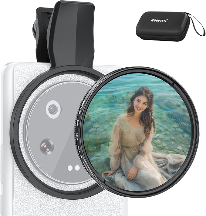 NEEWER 2 in 1 67mm CPL & Black Diffusion 1/4 Filter Compatible with Android Samsung S25 Ultra Google Pixel Huawei Xiaomi, Circular Polarizing Phone Camera Lens Photography Accessories Kit, FL-B36