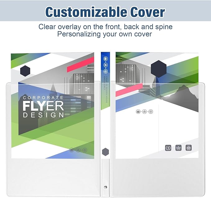 1/2 Inch 3-Ring-Binder with Pockets, 0.5''-inch Round Binders Holds 100 Sheets US Letter Size 8.5'' x 11'' - Bundle 12 Packs White Binders for Home, Office, and Back to School (0.5'' - 12 Packs)