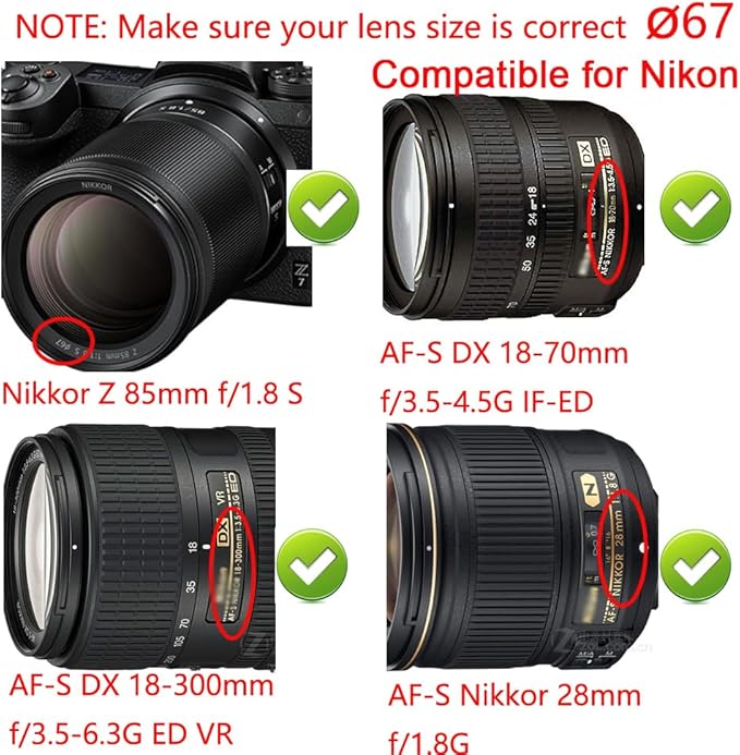 67mm-82mm Step Up Ring 67mm Lens to 82mm Filter, Camera Lens Filter Adapter Ring Lens Converter Accessories (2 Pack with Cleaning Cloth)