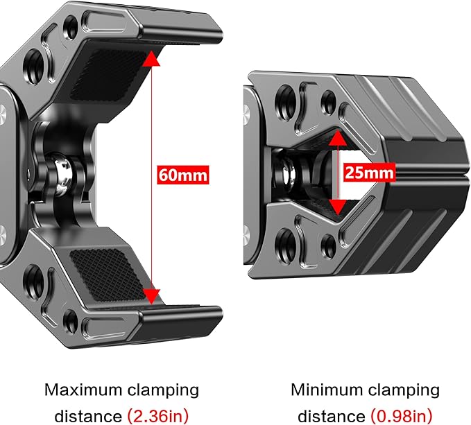 Super Clamp with 1/4&3/8 Standard Stud for Photo Video Studio, Photography Camera Crab Clamp for Cameras, Lighting,DSLR Camera Rig, LED Lights, Flash Light, LCD Field Monitor,Mic