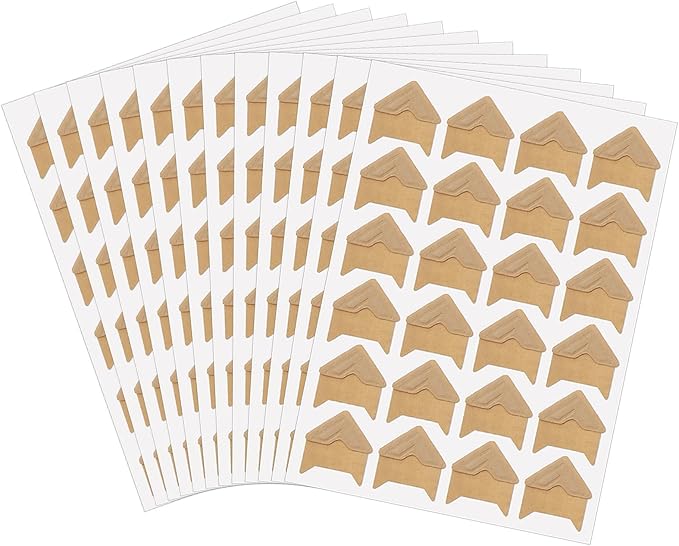 Classicseali 600PCS Photo Corner Stickers,Self-Adhesive Scrapbook Picture Corners, Picture Corners for Scrapbooking, for Photos Albums, DIY Scrapbook Stickers, Memory Books, Diaries, Khaki