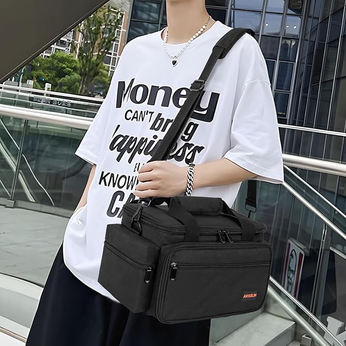 AKOZLIN Cable File Bag with Detachable Dividers for DJ Gear, Sound Instrument Accessories