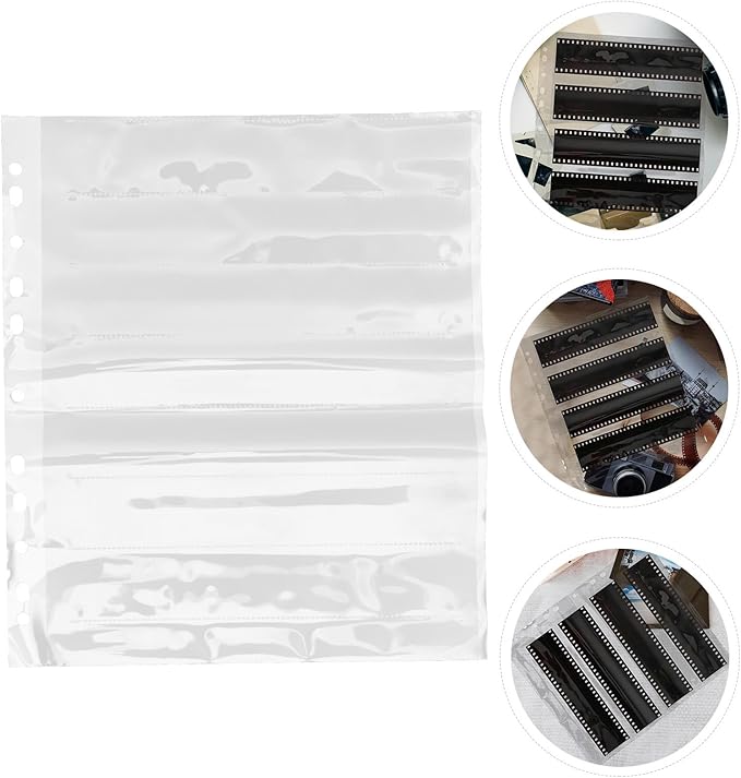 Gadpiparty 10pcs 135-hole Negative Film Sleeves Protective Storage Bags Waterproof Archival Photo Film Organizer for Photography Enthusiasts