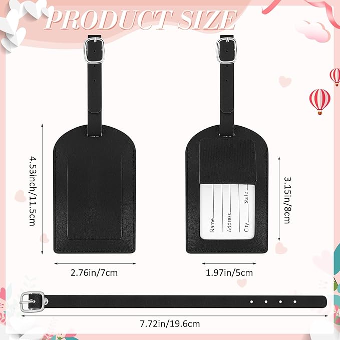 Dunzy 30 Pieces Leather Luggage Tag Women Identifiers Travel Suitcase Tags for Luggage Travel Backpack Bag Wedding Favors Women Men Adults Bulk