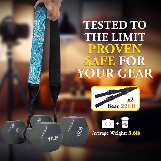 Art Tribute Camera Strap for All DSLR and Mirrorless Cameras. Add Your Name Or Initials Make It a Personalized Gift
