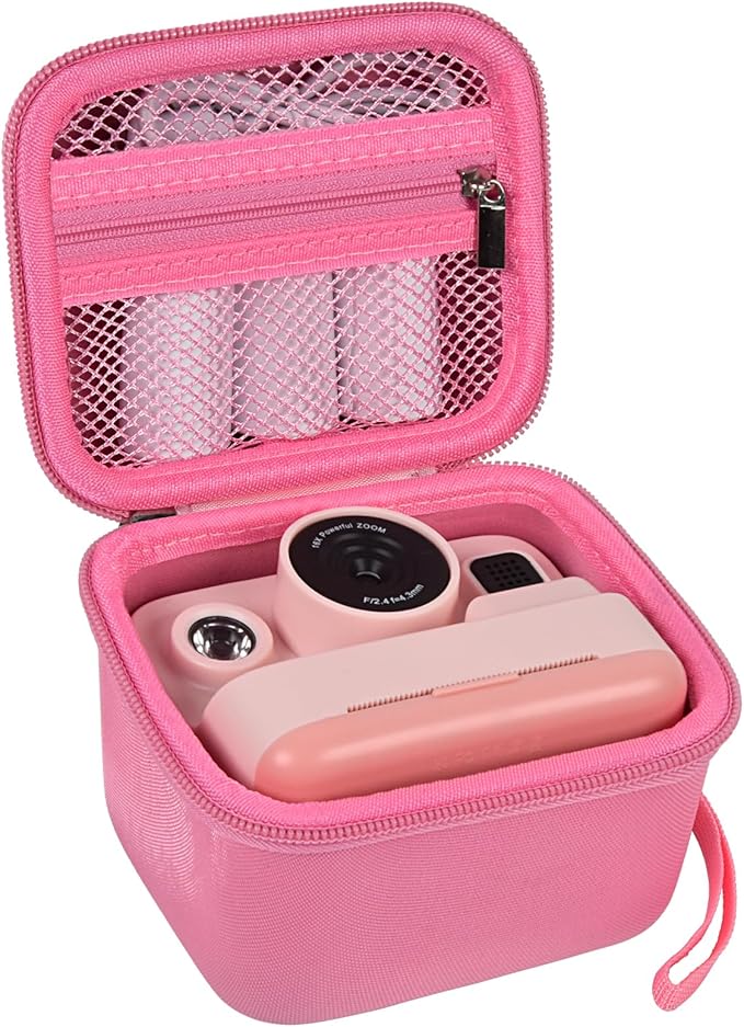 ANKHOH Case for Dylanto/for DUDUDRAGON/for Yehtta/for Gofunly/for LETSHAH Kids Camera Instant Print, 1080P Kid Cameras Storage Organizer Gifts Bag for Printing Paper and Toy Accessories,Pink-Only Box