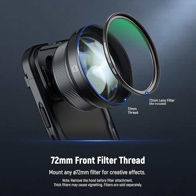 NEEWER Telephoto Lens HD 85mm Phone Only Back Plate 17mm, 2.5X Magnification Compatible with SmallRig NEEWER Cage for iPhone Samsung with 17mm Adapter & Lens Cap, LS-59
