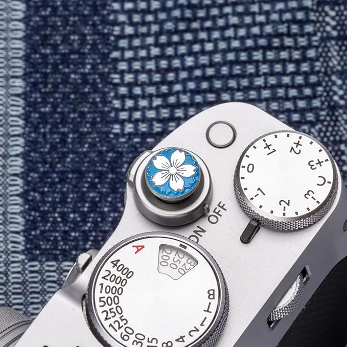 Camera Metal Shutter Buttons for FUJIFILM X100VI X100V XPro3 XPro2 XPro1 X-T4 X-T3 X-T50 X-T30 for NikonZF Z5 Z6 for Canon (Blue-Shutter Decorative Button)