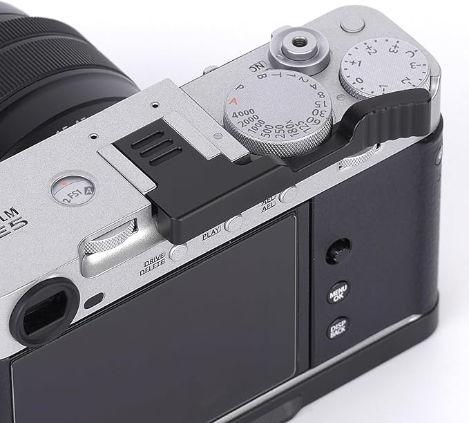 Metal Thumbs Up Grip for Fujifilm Fuji X-E5 Camera, XE5 Thumb Up Rest Hand Grip Anti-Slip Finger Grip, Hot Shoe Mount Thumb Support Enhanced Grip for One-Handed Photography (Black)