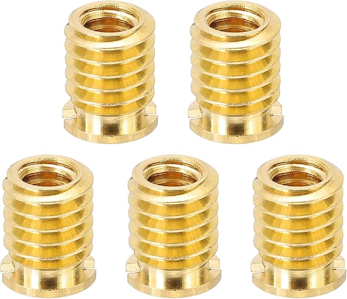 PATIKIL 1/4" Female to 3/8" Male Convert Screws Adapters, 5 Pcs Tripod Thread Adapters Mount for Camera Monopod Video DSLR SLR Mic Stand, Gold