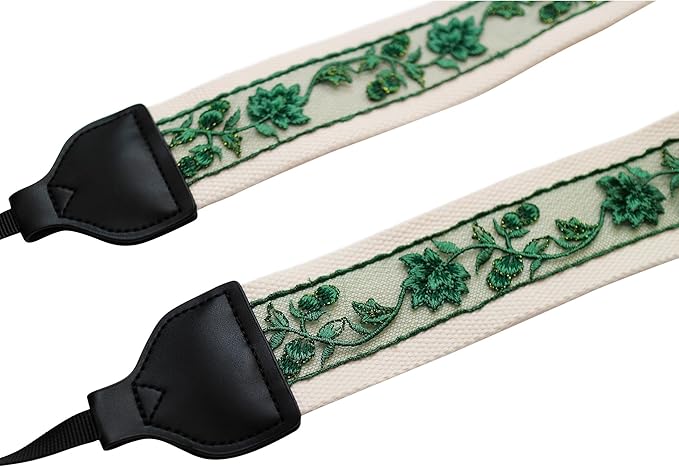UNIKSTRAP Original Design Adjustable Camera Strap Green Lace, 2 Inch (5cm) Width, Fit for Canon Nikon Sony Interchangeable Lens Digital Camera/DSLR