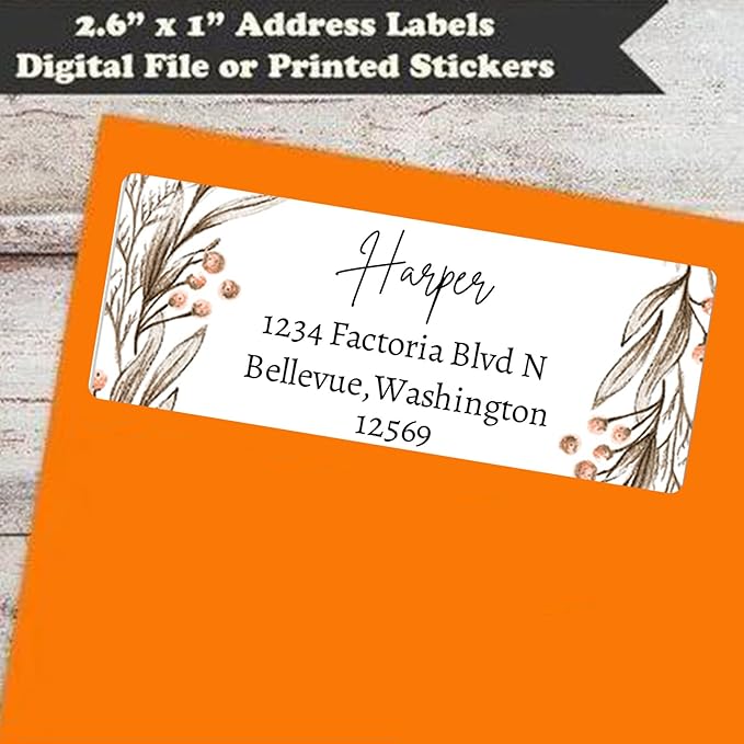 LINMAGCO Personalized Return Address Labels Gold 500 Pcs Mail Labels for Envelopes Weddings Self Adhesive Rectangle Elegant Name Stickers……