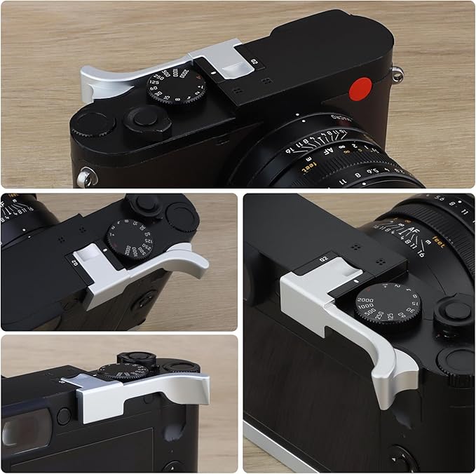 Haoge Metal Thumbs Up Hand Grip for Leica Q2 Camera THB-QS Silver Hot Shoe Thumb Up Rest