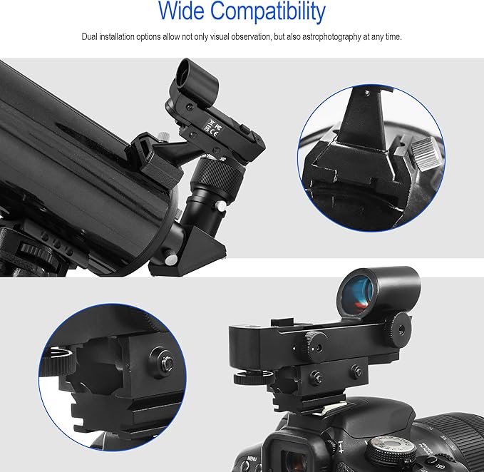 Astromania Red Dot Finder Scope StarPointer Finderscope for Astronomical Telescopes Reflex Viewfinder, Finder Sight Telescope Accessories with Slide-in Bracket Compatible for Universal Dovetail Base